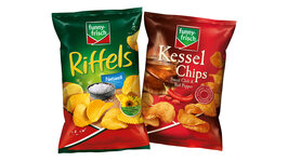 funny-frisch Kessel Chips, Riffels oder Cheese Cracker